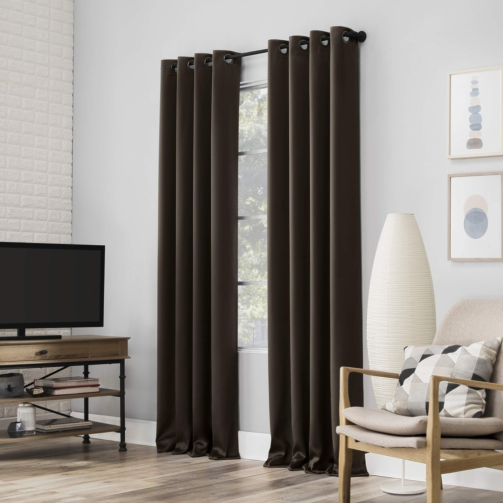 Nordic 2-Pack Blackout Grommet Curtain Panels 52 Inch Theater Darkening Window Drapes