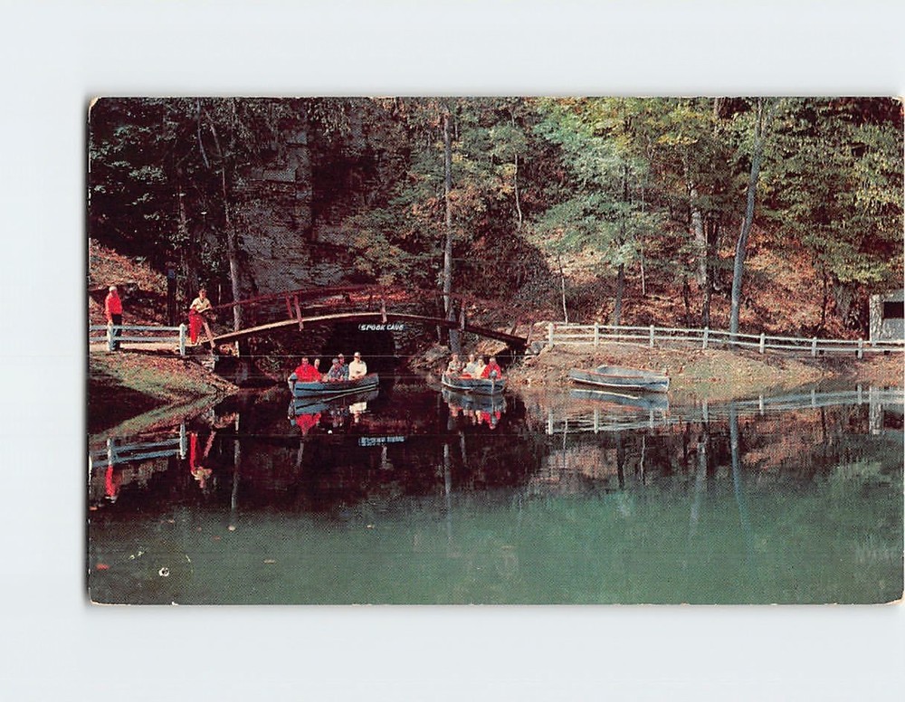Postcard The lake and entrance in Spook Cave McGregor Iowa USA