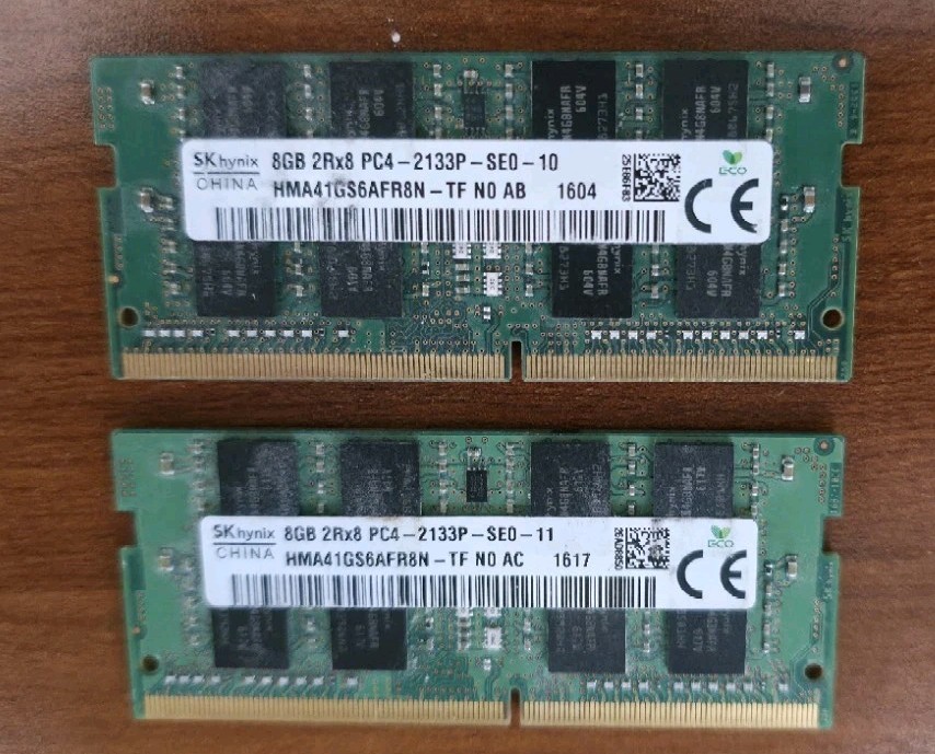 16GB (8GBx2) SK hynix 8GB 2Rx8 PC4-2133P-SE0-11 DDR4 Memory (Ram)Tested and working.  Items pictured are same as shipped