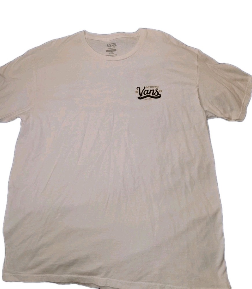 Vans Mens XL White T-Shirt 100% Cotton Graphic Print