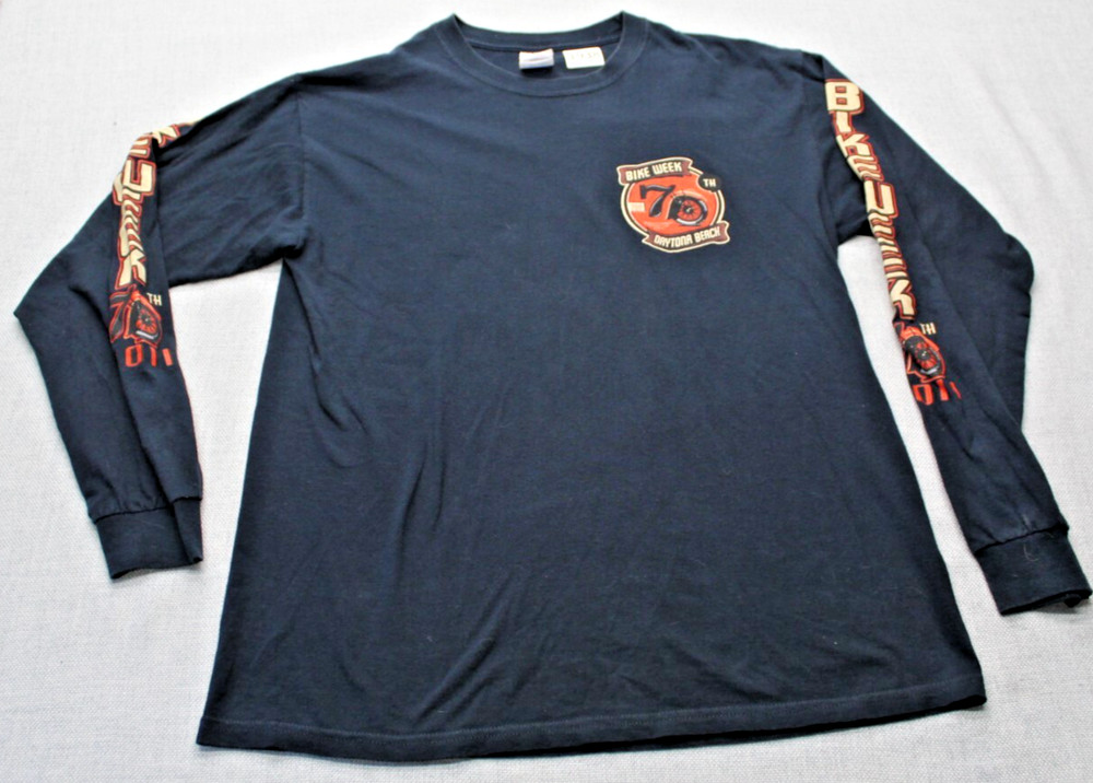 76th Annual Bike Week 2011 Daytona Beach Long Sleeve Pullover Shirt Men's L