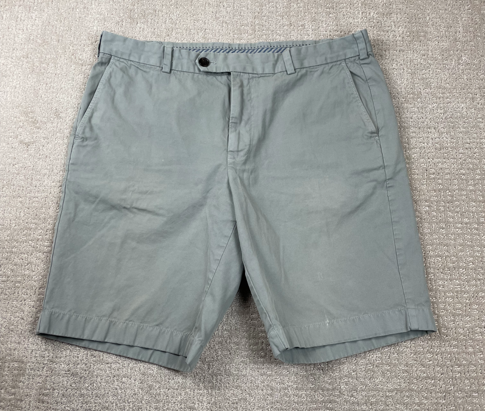 Brooks Brothers Bermuda Shorts Mens Size 38 Gray Flat Front Cotton Preppy Golf
