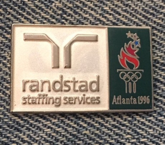 1996 Olympic Pin ~ Atlanta Summer Games ~ randstad staffing services