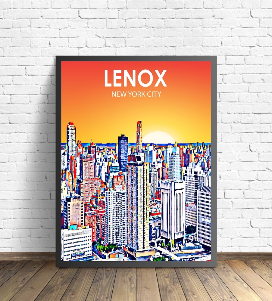 Lenox Hill Art Poster New York City Sunset Landscape Poster Print Lenox Hill