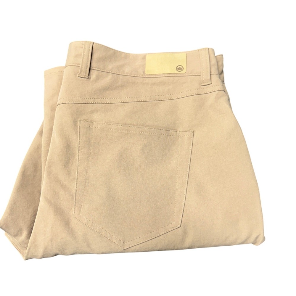 Peter Millar Golf Pants EB66 Performance Five Pocket Khaki Tan Mens 36x32 ACTUAL