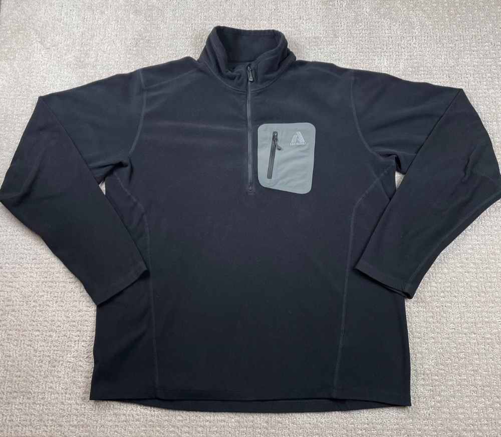 Eddie Bauer Jacket Mens XLT First Ascent Black Fleece 1/4 Zip Hike Outdoors Tech