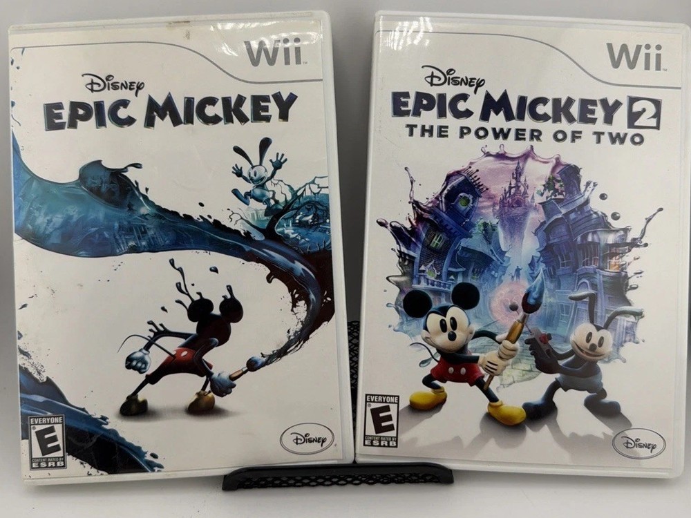 Epic Mickey 1 & 2 The Power Of Two (Nintendo Wii Game Bundle Lot)