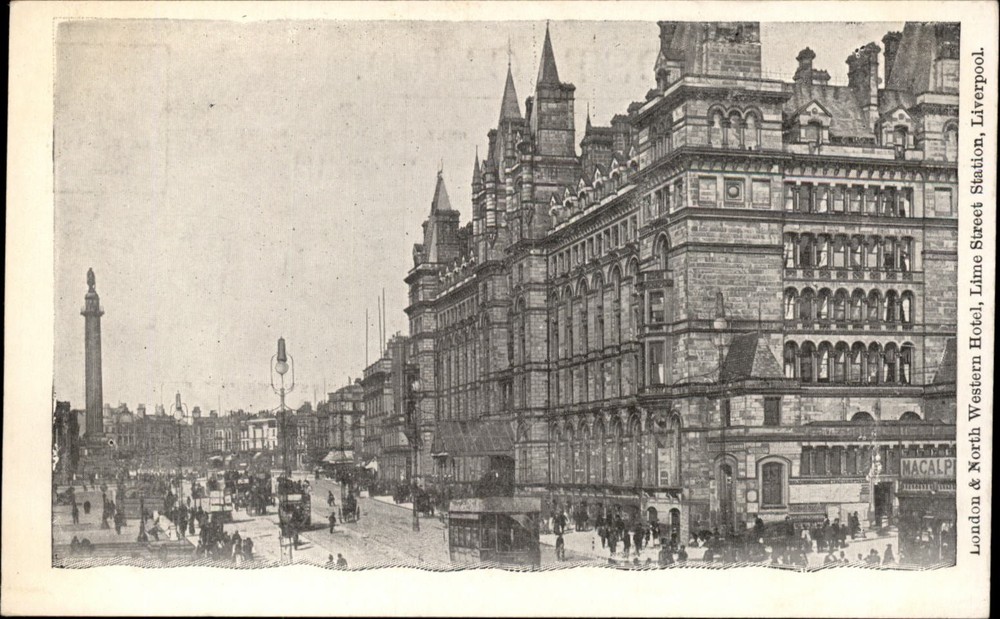 London North Western Hotel Lime Street Station Liverpool vintage postcard s535
