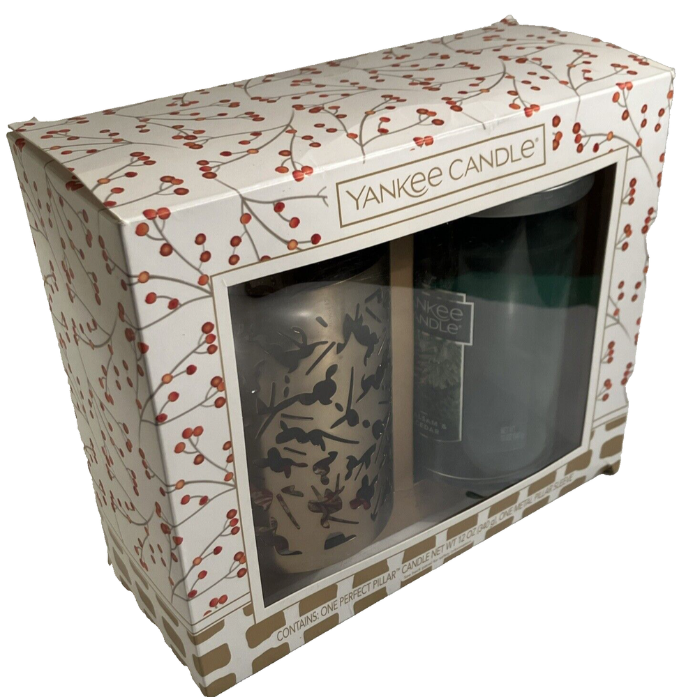 Yankee Candle Balsam & Cedar 12oz with Metal Sleeve in Gift Box