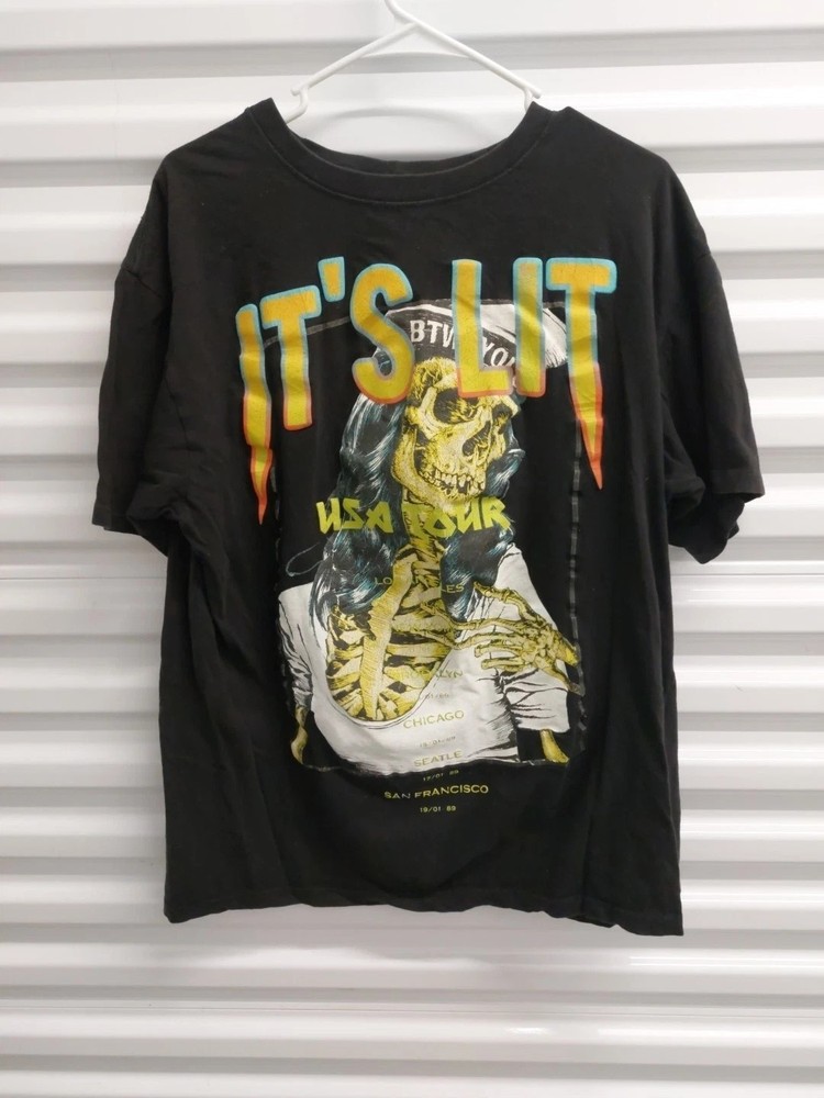 Vtg It's Lit Band 1989 USA Tour Concert Tee Black S-5XL Shirt BL2179