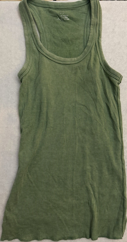 Aerie Green Ribbed Knit Scoop Neck Racerback Tank Top Size S