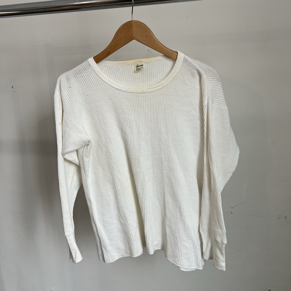 Vintage 60S Kmart Thermal Shirt Medium Cotton Distressed Grunge Thrashed True