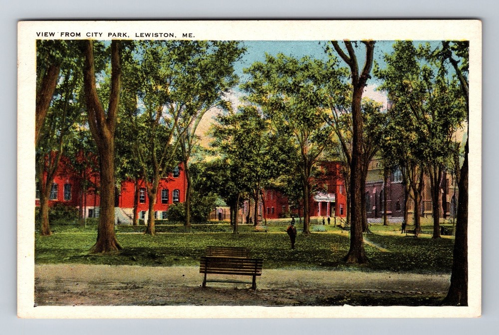 Lewiston ME-Maine View From City Park Vintage Postcard Standard Souvenir Postal