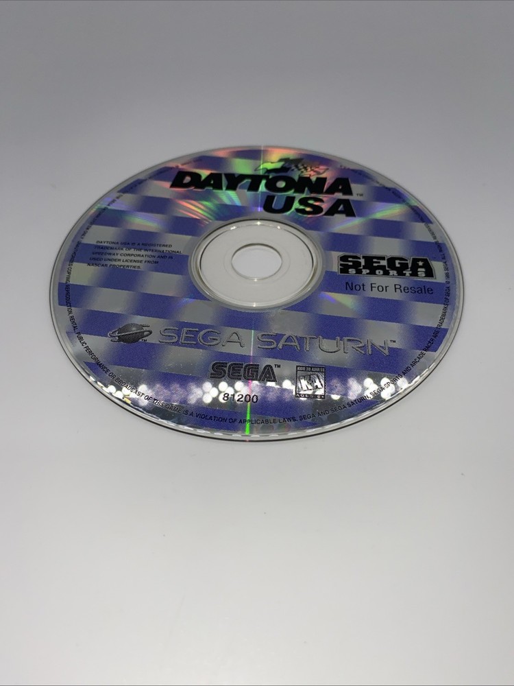 Daytona USA Not For Resale Sega Saturn Disc Only W/ Replacement Artwork & Case