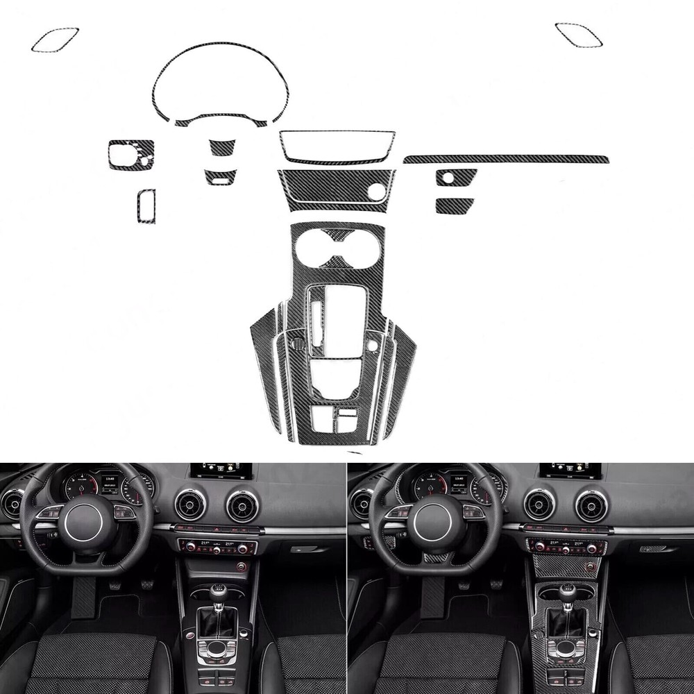 32Pcs Real Carbon Fiber Kits Full Interior Dash Trim For Audi A3 S3 RS3 8V 13-19