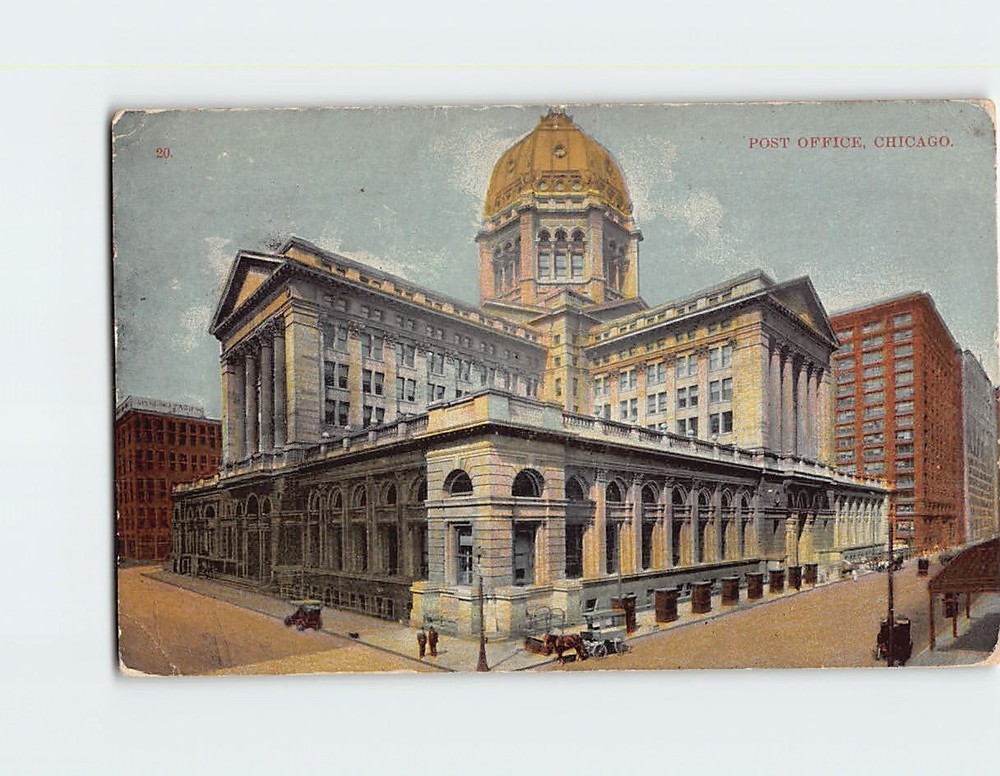 Postcard Post Office Chicago Illinois USA
