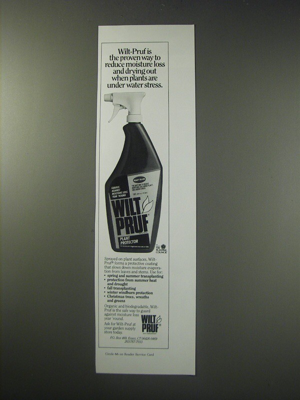 1991 Wilt-Pruf Plant Protector Ad - Wilt-Pruf is the proven way to reduce