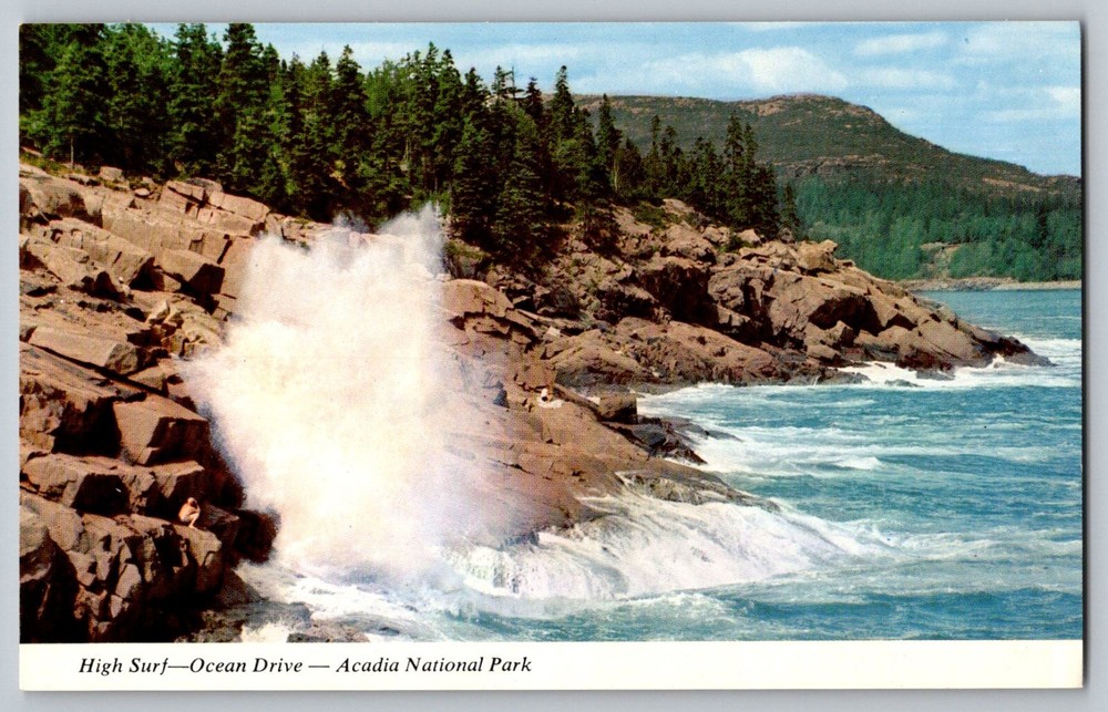 Postcard - High Surf - Ocean Drive - Acadia National Park - Bar Harbour Maine-image