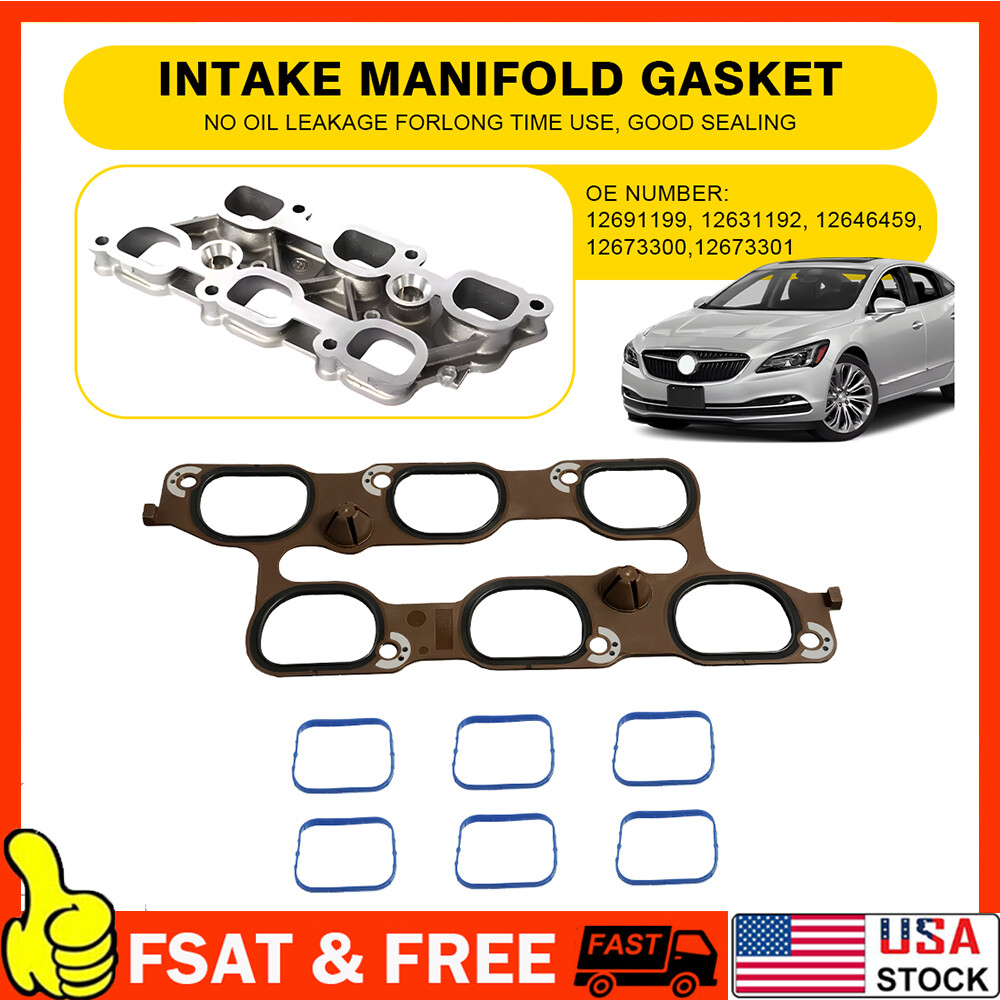 Cylinder Intake Manifold Gasket Kit For Cadillac SRX Chevy GMC Terrain 3.0L 3.6L
