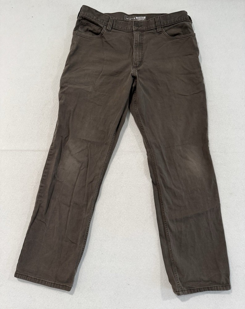 Carhartt Men's Relaxed Fit Brown Work Pants Size 36x32