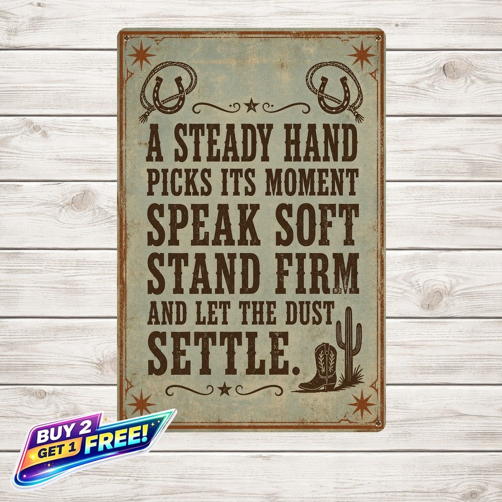 Western Quote Text Art Poster Tin Metal Sign Cowboy Wall Decor