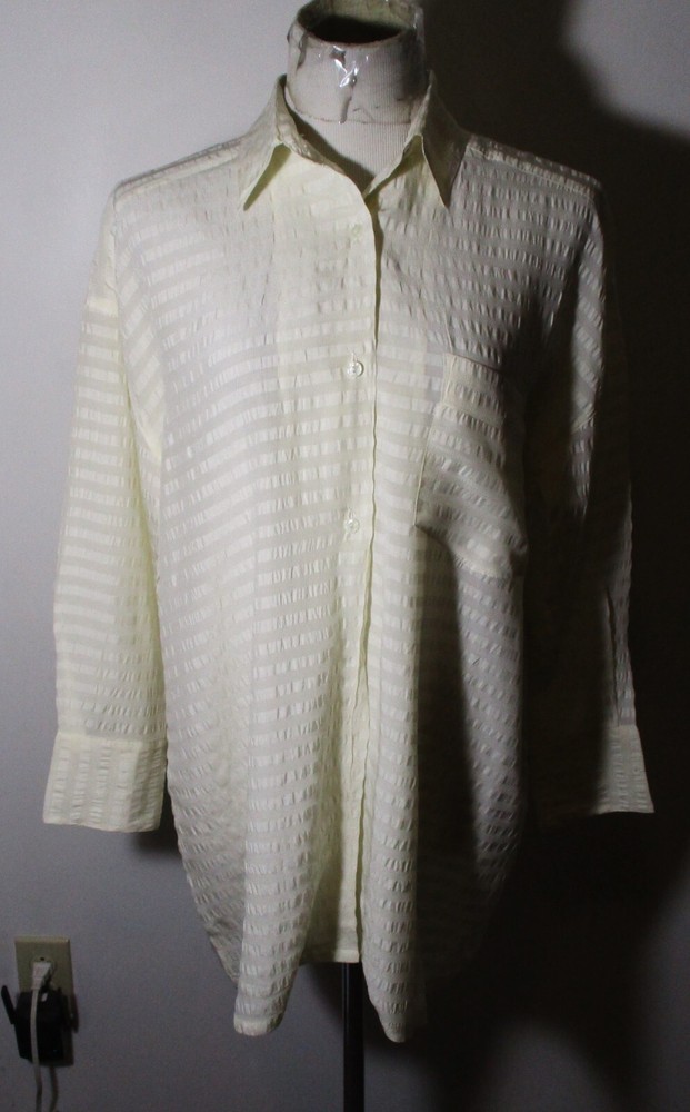 EXPRESS Vintage Silk White Oversized 100% Silk Blouse Size XS