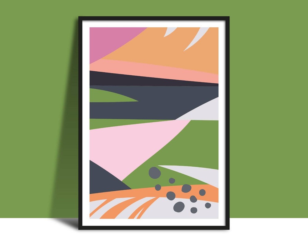 Printable Abstract Modern Landscape Living Room Wall Art Instant Trendy Funky