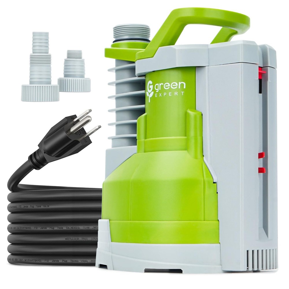 1/2 HP Green Expert Submersible Sump Pump 3000GPH High Flow with Built-in Float Switch