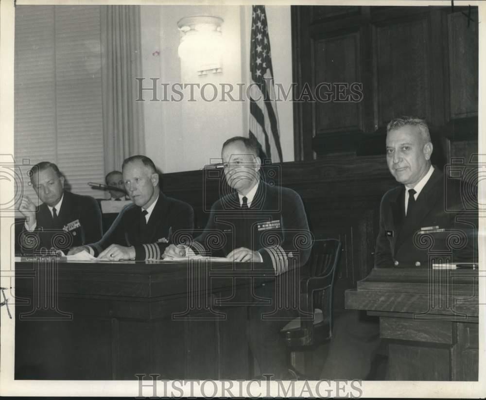 1968 Press Photo Coast Guard Board of Investigation at hearing in New Orleans