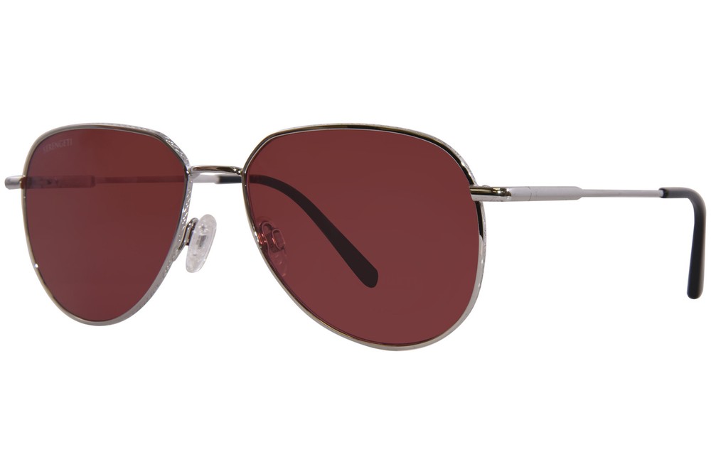 Serengeti Haywood SS543005 Shiny Silver Polarized Sunglasses with Sedona Lenses 56mm