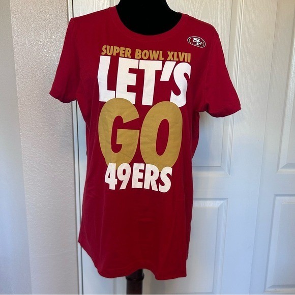 Nike SF 49er's Let's Go 49ERS Super Bowl XLVII Women's Tee Shirt Size XL