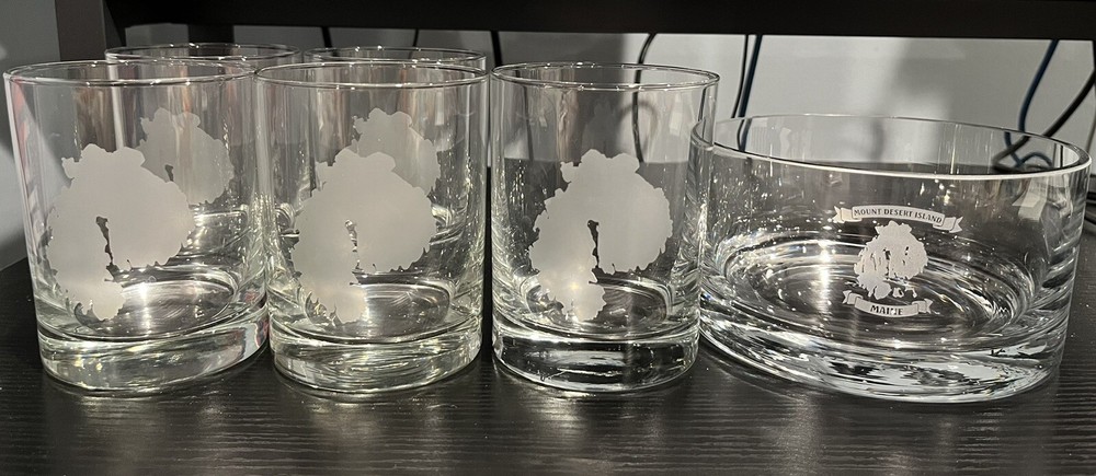 Acadia National Park Glassware Set - Bar Harbor Dish Bowl Gift Inspired by Mount Desert Island  -image