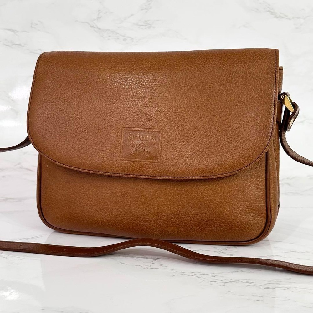 Burberry Shoulder Bag Nova Check Leather Brown Authentic F1104114