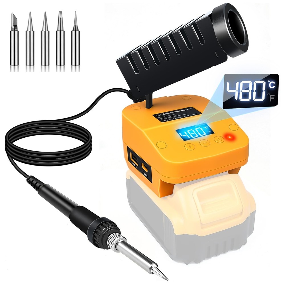 Cordless Soldering Station Compatible with Dewalt 20V Battery, Portable Elect...