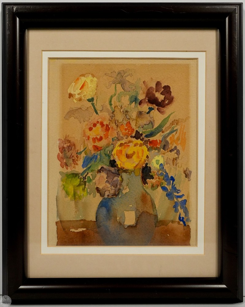 Vintage Impressionist Still Life Floral Watercolor 