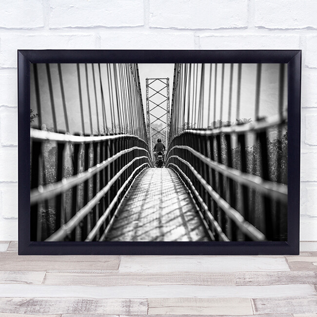 Kerala's streets Vanishing Point Vespa Motorcycle Bridge Street Wall Art Print