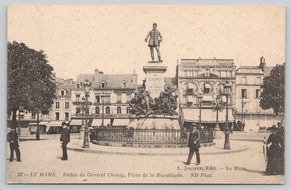 LE MANS France Gen Chanzy Statue Place de la République Joniaux Postcard c1910