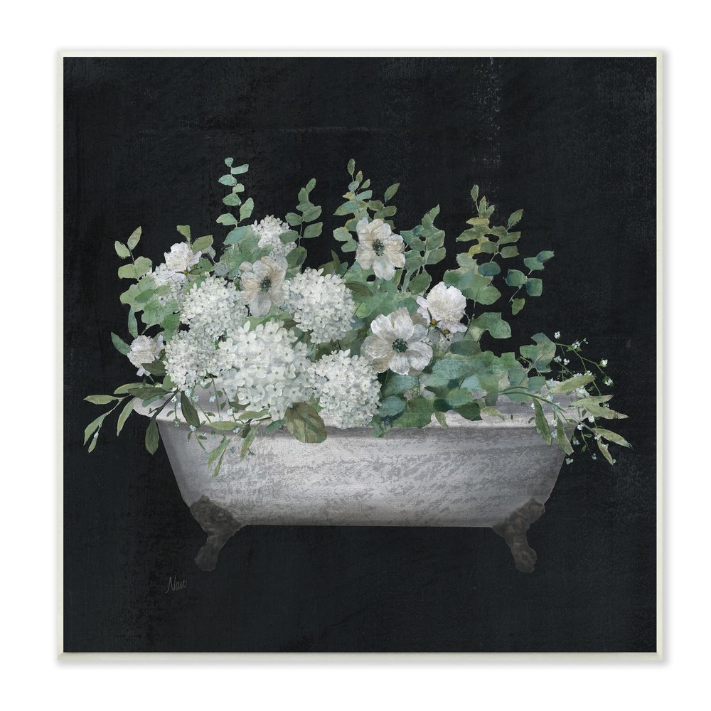 Stupell Vintage Clawed Bathtub Botanical White Flower