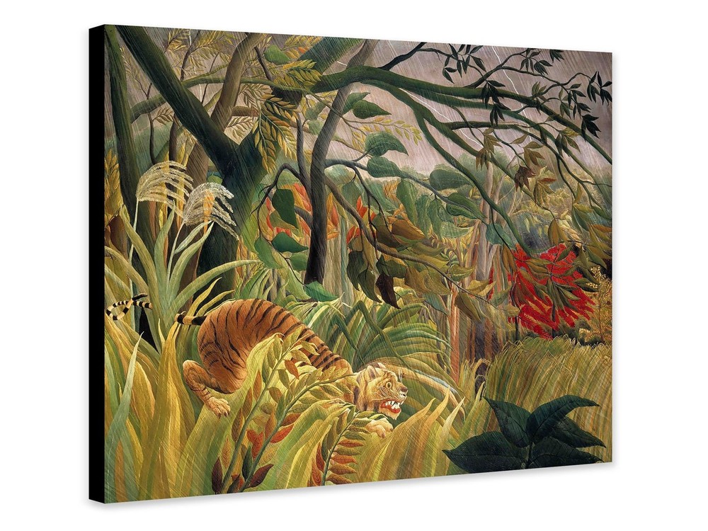 Henri Rousseau Tiger in a Tropical Storm Poster Wall Art Canvas
