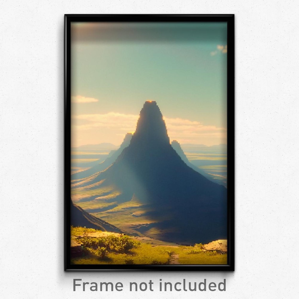 Pixel Art Poster - Whopping Plateau (8 Bit Psychedelic Trippy Video Game Print)