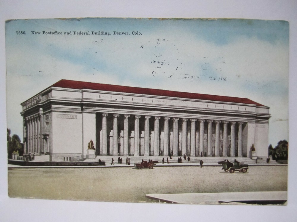 Post Office And Federal Building Postcard Denver Co Colorado 1912