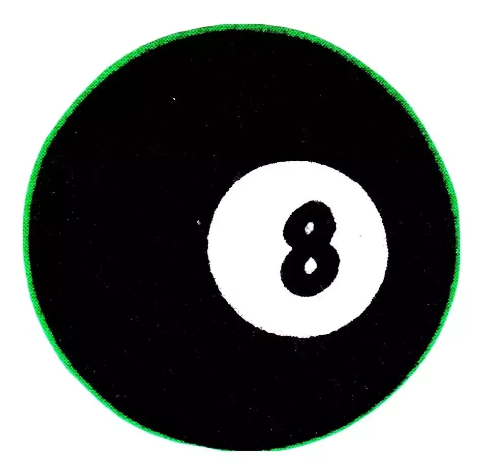 pool billiards ball fabric applique iron on #8 not embroidered 2.5 inch