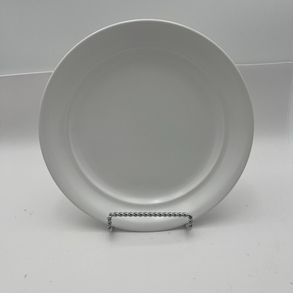over&back One Plate Rimmed Hand-Finished Stoneware Salad Plate 9”Semi-Matte Whit