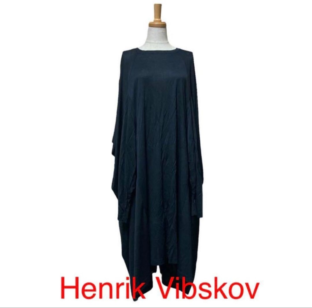 HENRIK VIBSKOV Tencel Draped 2-Way Dress Black Free Size
