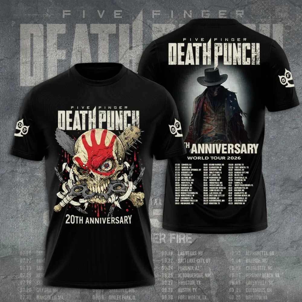 New Five Finger Death Punch Tour  3D Shirt S-234XL