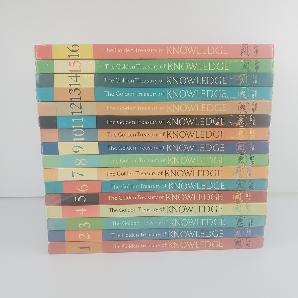 The Golden Treasury Of Knowledge 1961 Complete Book Set 1-16 Vintage Hardcover