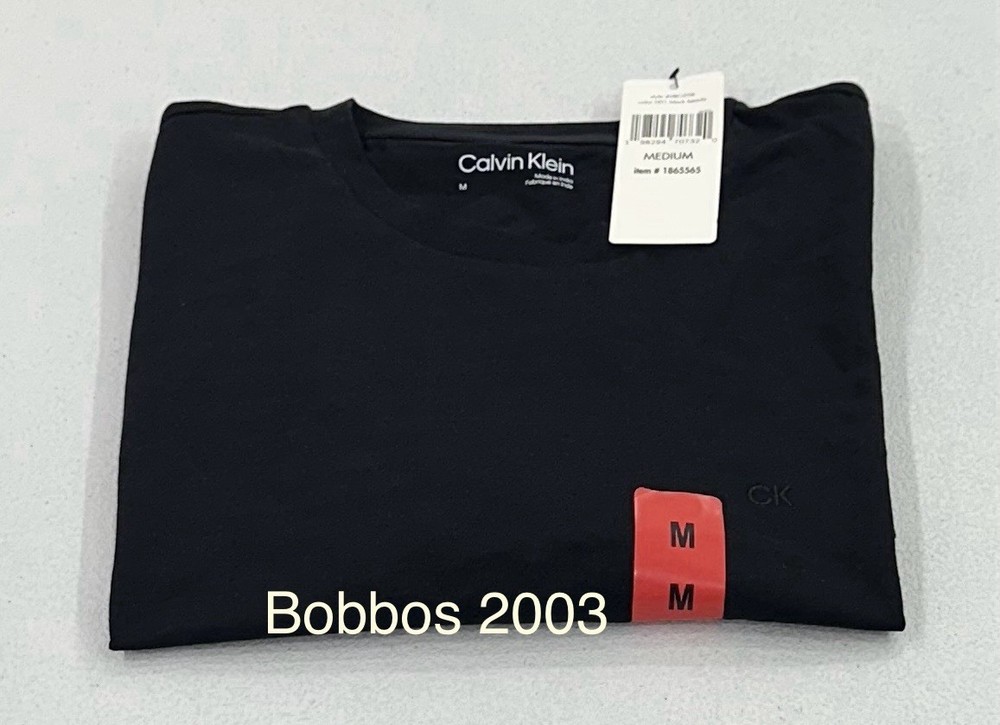 Calvin Klein Men's Smooth Cotton Crewneck T-Shirt, Black Beauty, M
