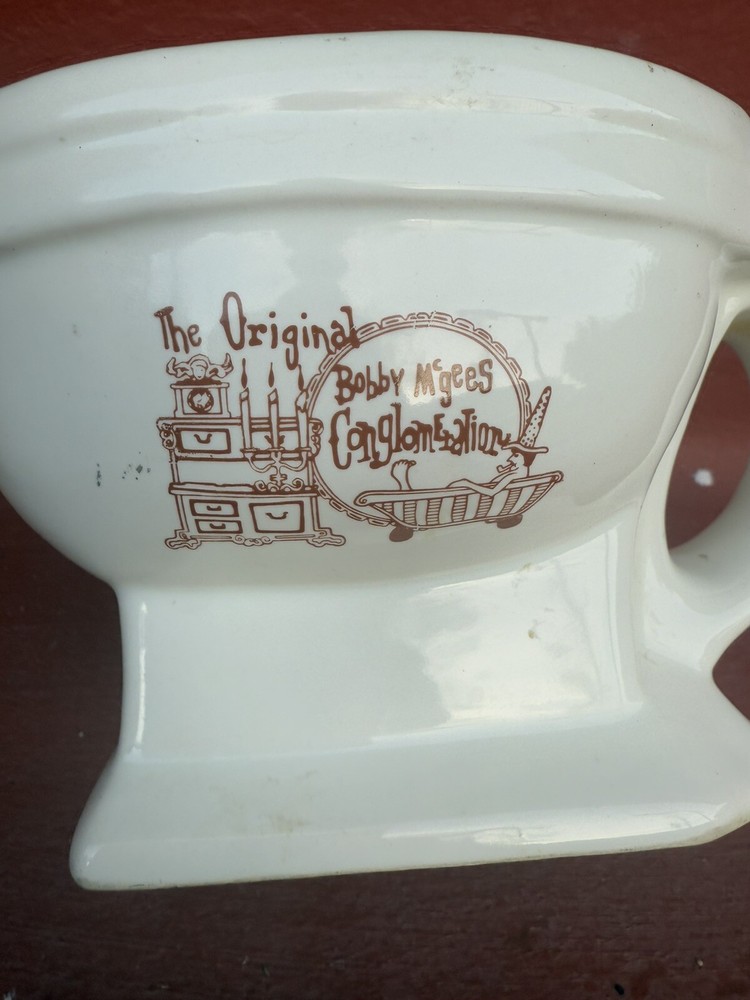 Vintage  Original Bobby McGee's Conglomeration Porcelain Toilet Mug