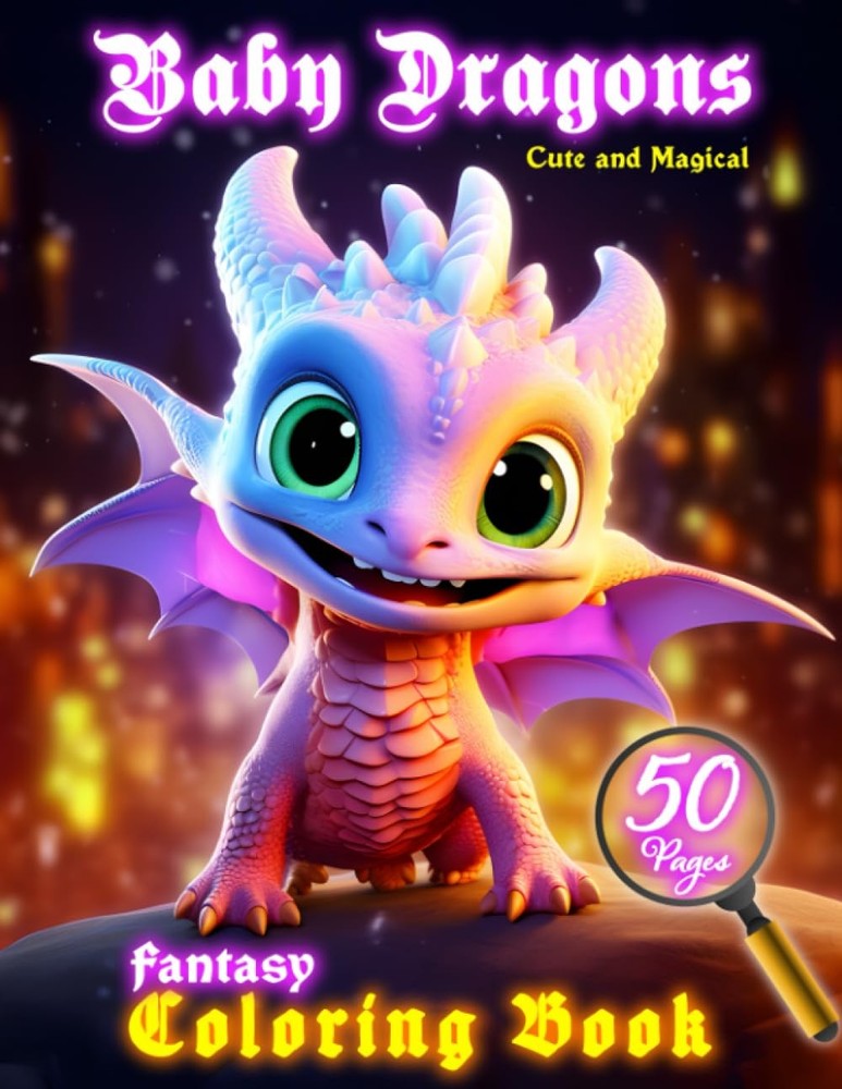 Baby Dragon Coloring Book: Color Cute Fantasy Dragons in a Magical World of Colo