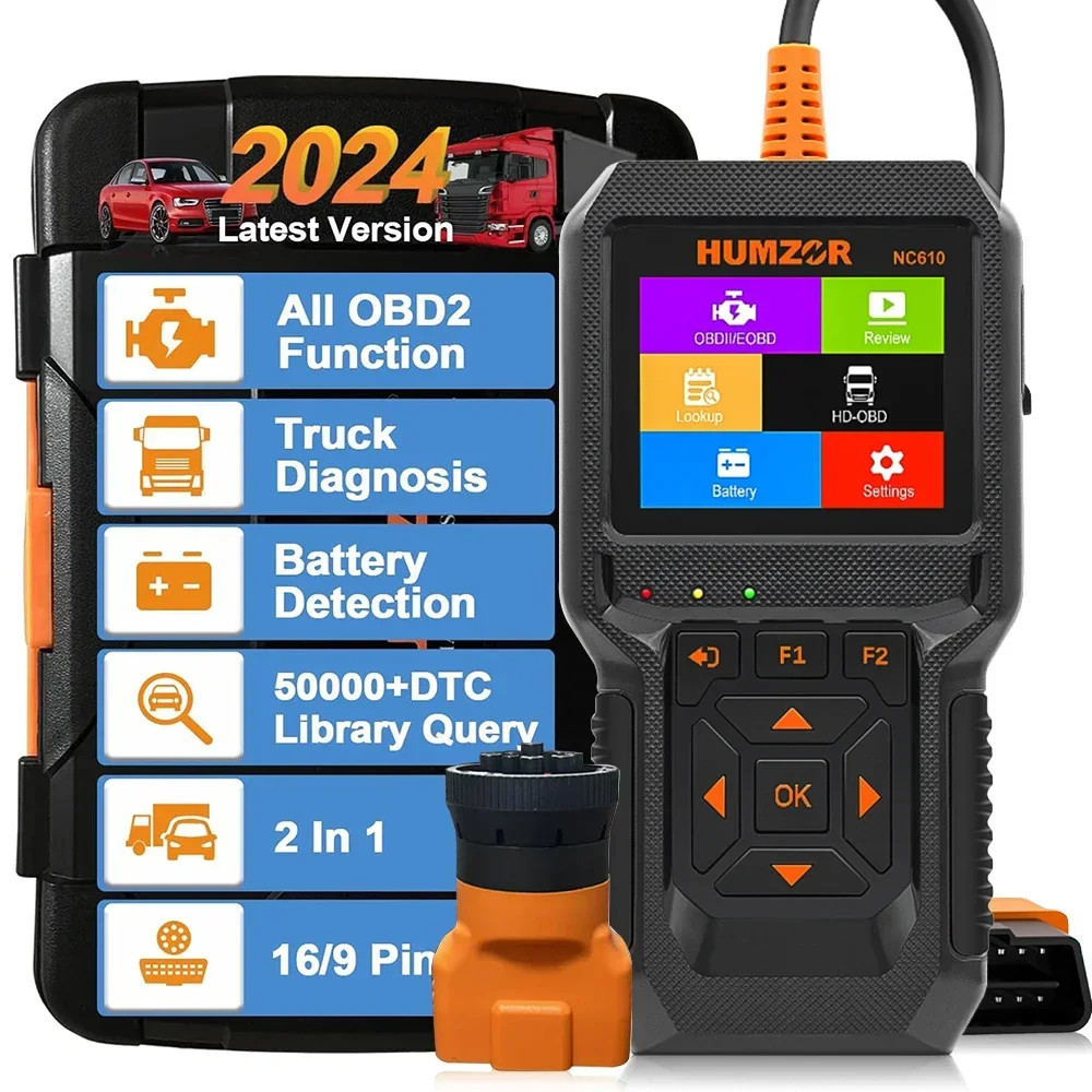 OBD2 Diagnostic Scanner Tool Heavy Duty Diesel Petrol Engine Code Reader Live